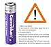Canwelum Protected 3.7V 18650 Li-ion Battery and Charger, 3mm Longer than Top Flat Ones - Applicable for High-power LED Flashlight, Headlamp (2 x Batteries and 1 x Charger)