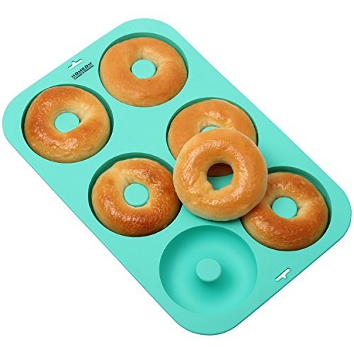 HOMKOM Silicone Donut Baking Pan/NonStick Donut Mold/Donuts/Bagels