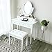 SONGMICS Piano Bench with Padded Cushion and Storage Compartment for Music Books, Vanity Stool, Tufted Wooden Piano Seat, 13.8 x 21.7 x 19.3 Inches, White ULPB55WT