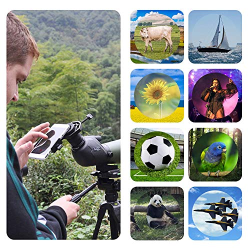 Cell Phone Adapter Mount - Tiaoyeer Universal Cellphone Telescope Adapter Mount Compatible Binocular Monocular Spotting Scope Telescope Microscope, Fits Almost All Smartphone on The Market