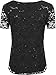 WearAll Women's Plus Size Lace Sequin Lined Ladies Party Crochet Top