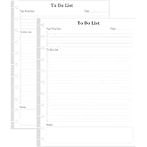 (2-Pack) Letter Size TUL Discbound To Do List Refills, 11 Disc Daily Planner Insert, 200Sheets / 400Pages To Do Paper, 100gsm White Paper, 8.5'' x 11''
