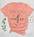 Strong As A Mother T-shirt, Mom Shirt Gift For Mama, Funny Graphic Letter Printed, Unisex Tops