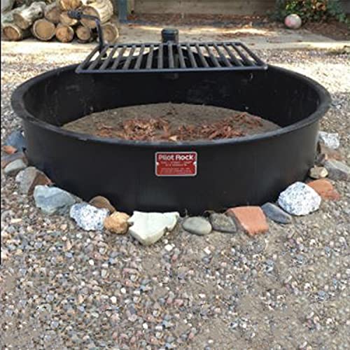 Pilot Rock 30 Inch Heavy Duty Steel Ground Fire Pit Ring Insert Liner
