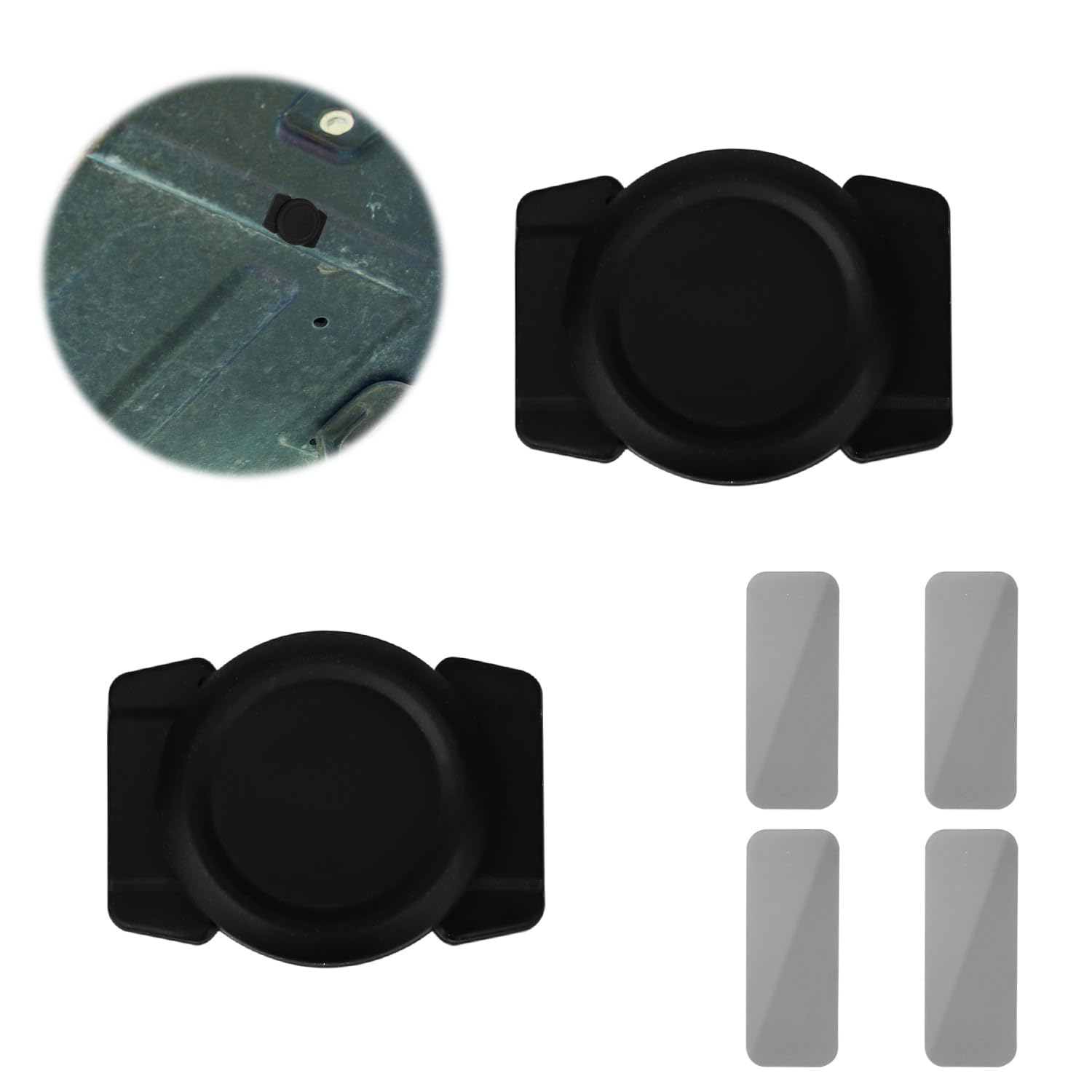 Photo 1 of 2pcs Magnetic Holder Case Compatible with AirTag, Waterproof Hidden Magnet Mount Silicone Protective Cover with 4pcs Iron Sheets for Car Bike Luggage Metal Surfaces