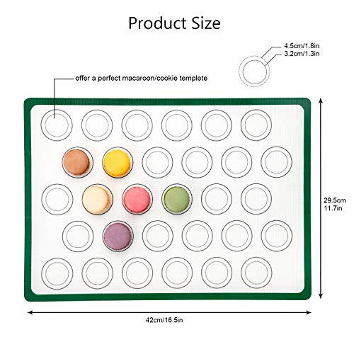 Silicone Baking Matï¼ŒElegant Life Macaron Baking Mats Set of 2 Non-Stick Half Sheet,Non Stick Silicon Liner for Bake Pans & Rolling,Macaron, Pastry, Cookie, Bun, Brioche, Bread Making