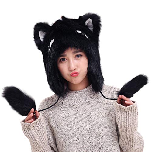 fluffy hat with ears