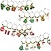 WILLBOND 24 Pieces Christmas Wine Glass Charms for Stem Glasses, Wine Glass Identifier Charms Drinker Gift for Tasting Party Favors Family Gathering