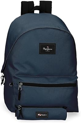 Aris Laptop-Rucksack 15,6" + Schul-Bleistiftmappe Blau 31x44x17,5 cms Polyester 0 23.87L