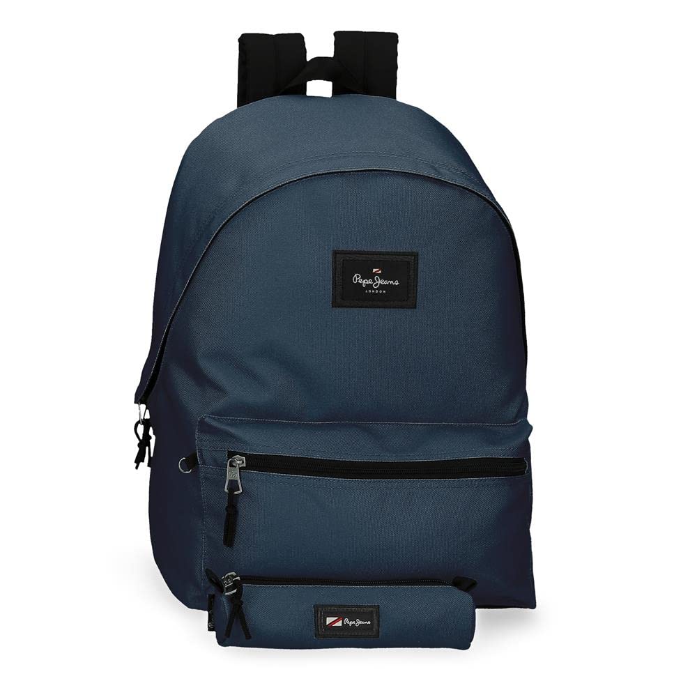 Pepe Jeans Aris Laptop Backpack 15,6" + School Pencil Case Blue 31x44x17,5 cms Polyester 0 23.87L