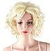 WELLKAGE Short Blonde Curly Wavy Cosplay Marilyn Monroe Wigs ML001
