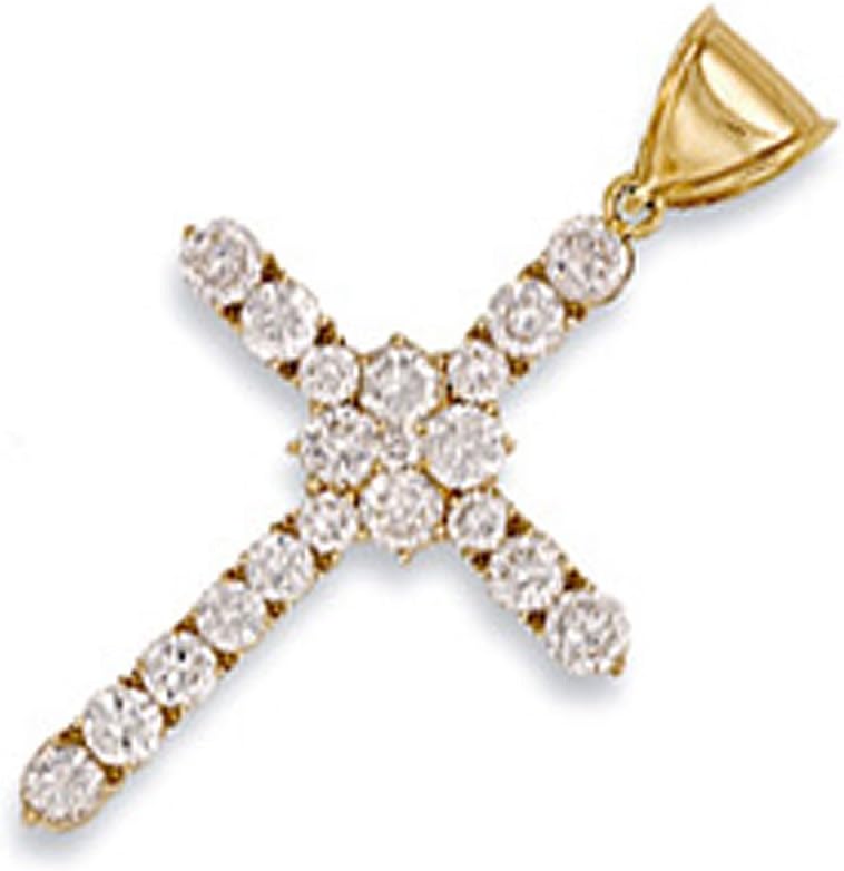 9ct Yellow Gold Cz Cross