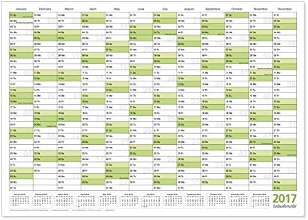 Wall Calendar 2017 Business 33,07 inch x 23,39 inch green foldet