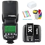 Godox TT685O 2.4G GN60 TTL Flash Speedlite Light High Speed Sync 1/8000s & X1T-O Wireless Flash Trigger Transmitter Compatible for Olympus Panasonic Camera& Diffuser & Filter &USB LED
