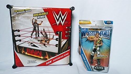 WWE Wrestlemania Elite Shawn Michaels Wrestlemania 12 Action Figure with bonus WWE NXT Superstar Ring Exclusive Bundle - 2 pieces