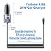 Fortune 24W 4.8A Car Charger Adapter 6 Feet Retractile Coiled Lightning Cable & Extra USB Port For iPhone X 8 7 6S 6 Plus 5 SE 5S 5 5C iPad Galaxy S8 S7 S6 Edge Note 8 4 LG HTC Nexus Pixel & Navigator