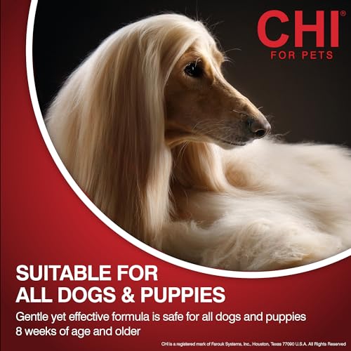 CHI FOR DOGS ROSE HIP OIL 2 IN 1 SHAMPOO AND CONDITIONER FOR DOGS, 12 OZ – BEST DOG SHAMPOO FOR DOGS WITH DRY SKIN – SULFATE & PARABEN FREE, PH BALANCED FOR DOGS, MADE IN THE USA