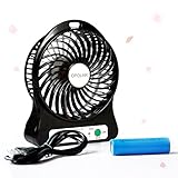 OPOLAR F101 Portable Rechargeable Mini USB Fan with LG 18650 Lithium (2200mAh) Battery, Night Light-Black