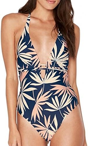 Trendyest Women Bikini Swimsuit One-Piece Bandage Halter Printed Bikini High Waist Swimsuit Swimwear