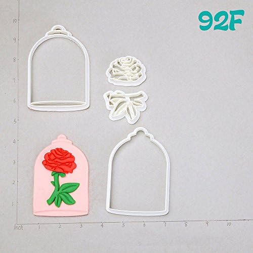 1 piece Potts Beautiful Girl Rose Design Cookie Cutter Set Custom Made 3D Printed Fondant Cupcake