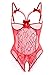 Lingerie for Women Sexy One-Piece Teddy Lingerie Bodysuit Lace Nightie (Large (fits like US Medium), Red)