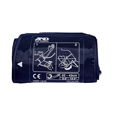 A&D Medical Wide Range Blood Pressure Cuff Replacement (8.6-16.5" / 22-42cm), Latex Free Blood Pressure Cuff, UA-420A ISO-Compliant Connector for Home Use A&D Medical Blood Pressure Monitors