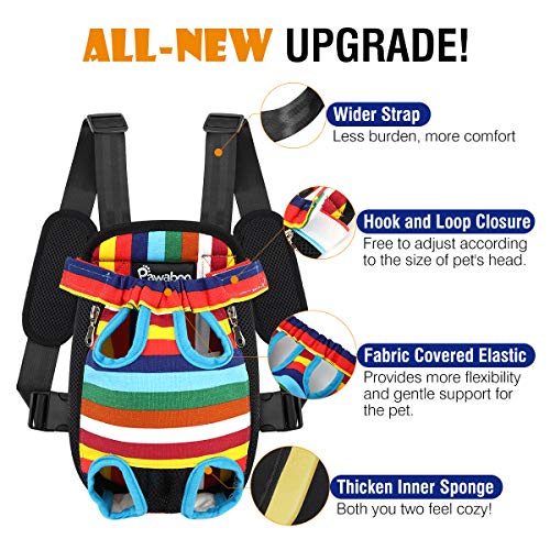 Pawaboo Pet Carrier Backpack, Adjustable Pet Front Cat Dog Carrier Backpack Travel Bag, Legs Out