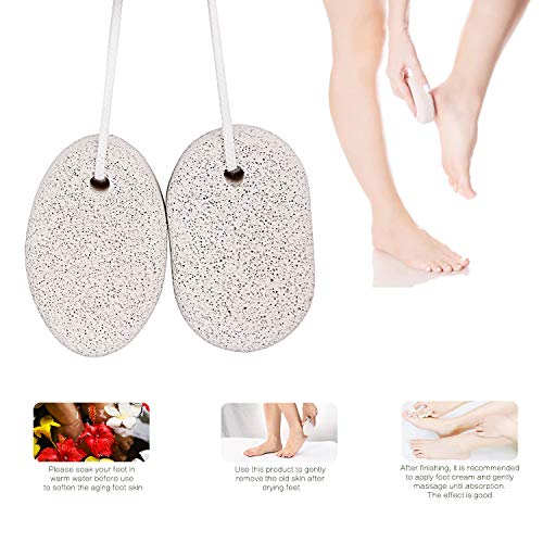 Natural Pumice Stone for Feet Callus (2 PCS), Pinowu Lava Pedicure Tools Hard Skin Callus Remover for Feet and Hands - Foot Scrub Natural Foot File Exfoliation to Remove Dead Skin