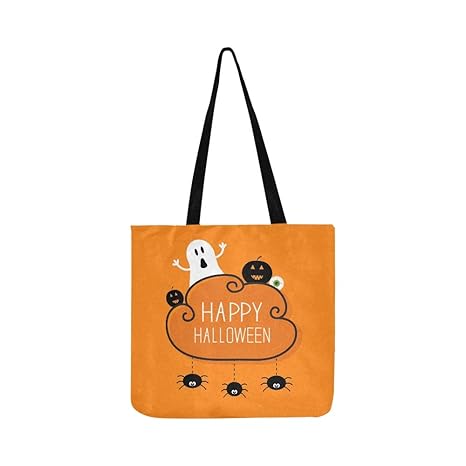 Geist Kürbis Augapfel Drei Hängen Spinnen Leinwand Tote Handtasche Umhängetasche Crossbody Taschen Geldbörsen Für Männer Und 