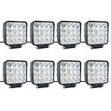 SUCOOL 8 pcs one pack 48w 30 Degree LED flood Beam Lights Square Off-road bulb lamp light fog lighting exterior For Jeep Cabin/Boat/SUV/Truck/Car/ATV/Vehicles/automative/jeep/Marine