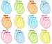 Liwely 12 Pairs Unisex-Baby No Scratch Mittens, 100% Cotton, Solid Color