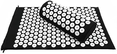 Go Acupressure Mat | Effective Acupressure Mat and Pillow Set for Back Neck Pain Muscle Sciatica Tension Relaxation Stress Relief Better Sleep and Improved Blood Circulation | Black | 396.2
