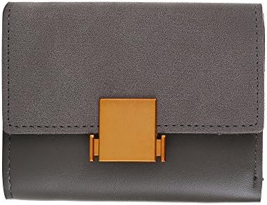 Fashion99 Women's Retro Metal Buckle Stitching Short Wallet Coin Purse Card bag