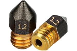 RIRSOASY Upgrade E3D MK8 Volcano V6 Nozzle PTFE Coated Brass Non-Stick PLA Extruder Print Head Nozzle 0.3/0.4/0.5/0.6/0.8/1.0mm for 1.75mm Ender3 Pro CR10/S Hotend¡­¡­ (MK8, 1.2mm)