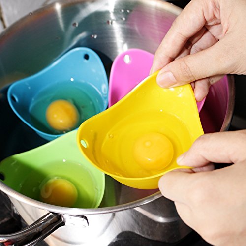 Egg Poachers, Silicone Egg Poacher Cups, Silicone Egg Poaching Pods,, for Stovetop Or Microwave Egg Cooking, Pack of 4 2 Egg Poachers, Silicone Egg Poacher Cups, Silicone Egg Poaching Pods,, for Stovetop Or Microwave Egg Cooking, Pack of 4 - Image 3