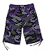Access Men's Camouflage Cargo Shorts with Belt 42 Black-Purple