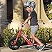 ENKEEO 12 Sport Balance Bike No Pedal Walking Bicycle with Carbon Steel Frame, Adjustable Handlebar and Seat, 110lbs Capacity for Ages 2 to 6 Years Old, Red