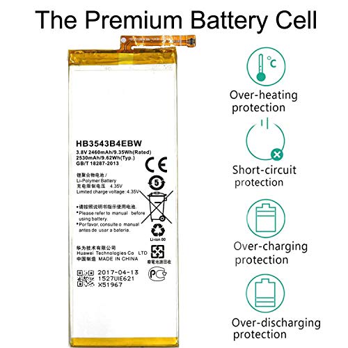 2460mAh Battery for Ascend P7 Battery bateria HB3543B4EBW batterie batterij batteria for Ascend for P7