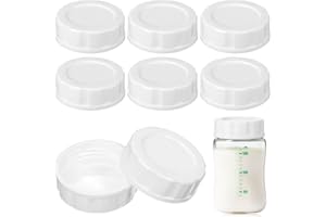 HOMOBABE Milk Bottle Caps 8-Pack Leak-Resistant Wide Mouth Baby Bottle Replacement Lids Travel Storage Sealing Discs for Infa