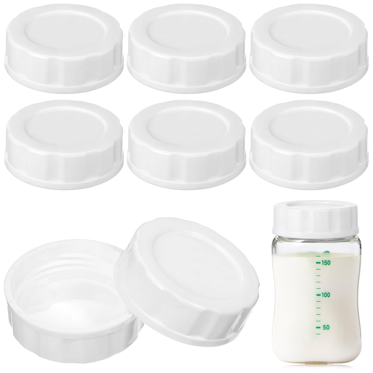 Photo 1 of ERINGOGO 8 Pcs Bottle Cap Milk Bottle Replacement Caps Storage Caps Lids Bottle Sealing Discs Essentials Bottle Sealing Caps Milk Bottle Replacement Lids