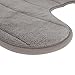 SUMLINK U-Shaped Loving High Density Space Memory Cotton Toilet Bathroom Carpet Floor Mats (15.7 x 23.6 Inch) (Grey)