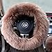 Ogrmar Winter Warm Faux Wool Steering Wheel Cover with Handbrake Cover & Gear Shift Cover for 14.96
