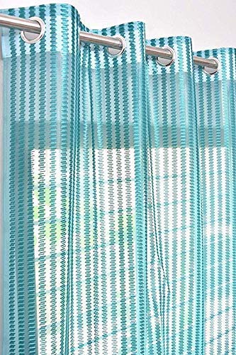 Buy Roomiac Sheer 1 Piece Eyelet Curtains Aqua 5ft Single