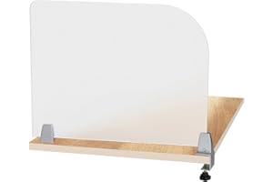 Ireer 23 x 18 Inch Desk Privacy Panel Clear Desk Divider Partition Acrylic Office Accessories Frosted for Schools Classrooms