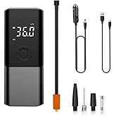 FLZOSPER Portable Car Air Pump-Air Compressor for Car Tires with Tire Pressure Gauge(150 PSI)with LED Light-Corded and Cordless Dual Use,CZK-3690