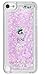 BLLQ + Compatible for iTouch 5 and Touch 6 + Touch5 Case Touch6 Case, Hard PC Glitter Quicksand Liquid Case, Bling Cherry Pink