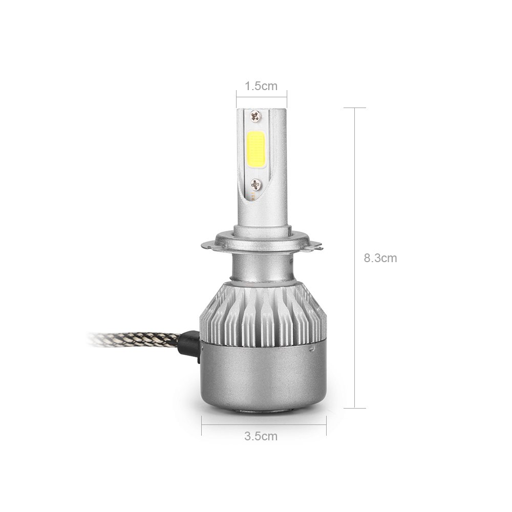 AGM LED C6 H7 Luces Delanteras del Coche (Low Beam), 36W Alta Potencia LED COB Bombillas para Faros Delanteros, 2pcs/paquete