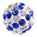 RUBYCA Stripes Czech Crystal Round Disco Ball Clay Beads fit Shamballa Jewelry (20pcs, 10mm, Blue)
