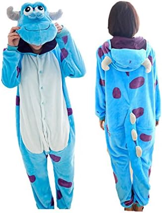 Amazon Global Trade Japan モンスターズインク サリー 着ぐるみ フリース 大人 男 女 兼用 フリー 大人用 コスプレ 衣装 パジャマ 部屋着 秋 冬 ハロウィン イベント 祭り クリスマス パーティー 文化祭 学園祭 コスプレ 仮装 通販