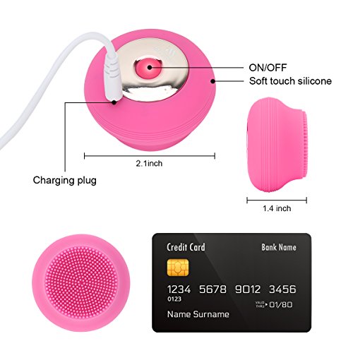 MISERWE Facial Brush Sonic Face brush Silicon Vibrating Waterproof face brush for cleansing Rechargeable Portable Facial cleanser brush System - Thumbnail 5